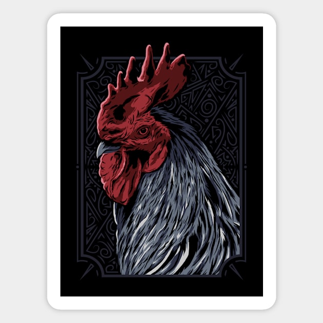 Alpha Rooster Magnet by Rhunno